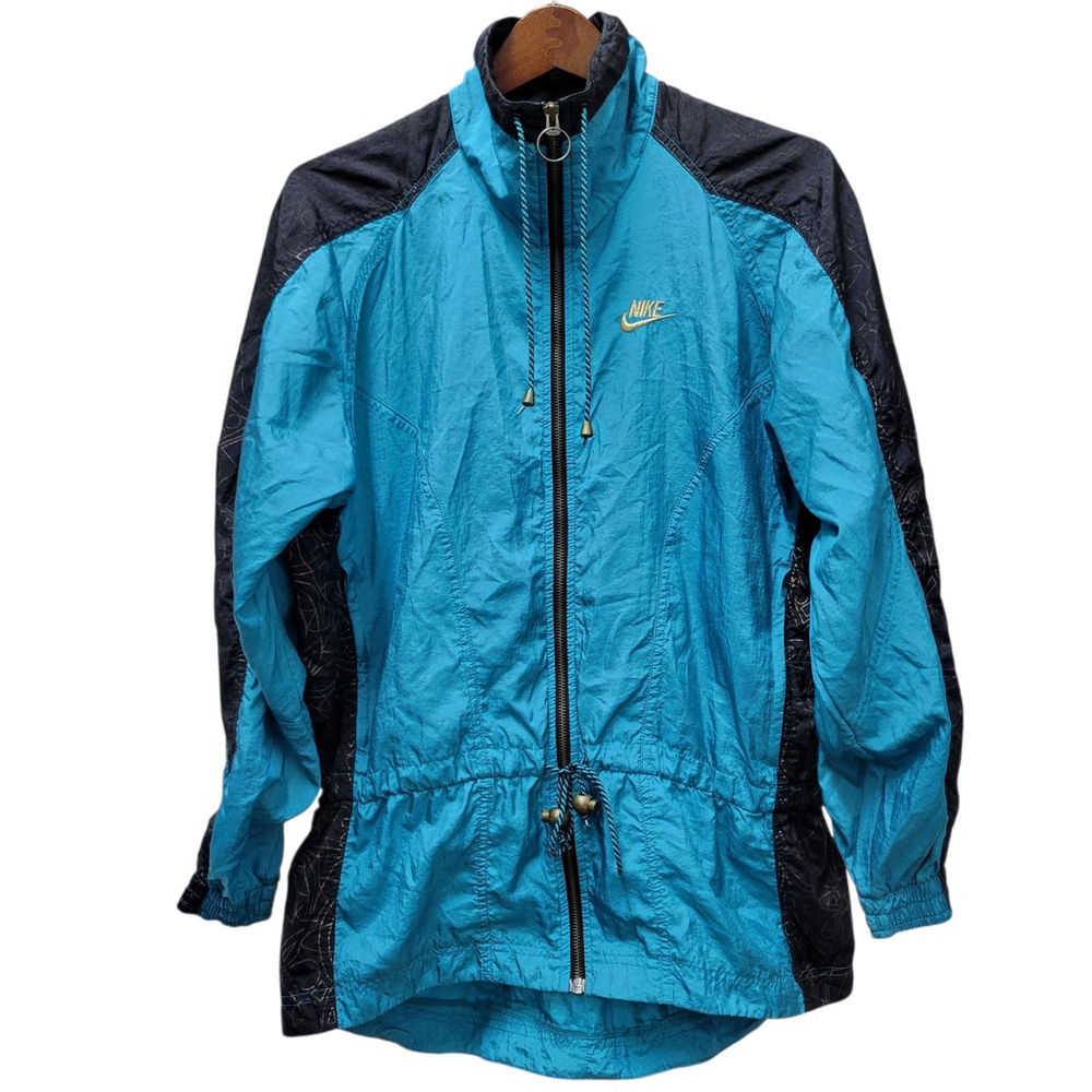 Nike Women’s Vintage Windbreaker Jacket Full-Zip Tie Waist Vented Size Small